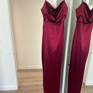 Elegant Burgundy Evening Gown